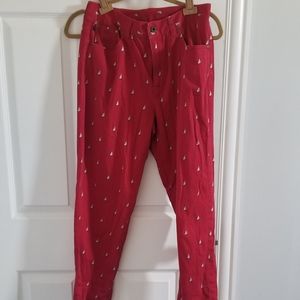 Red sailor pants